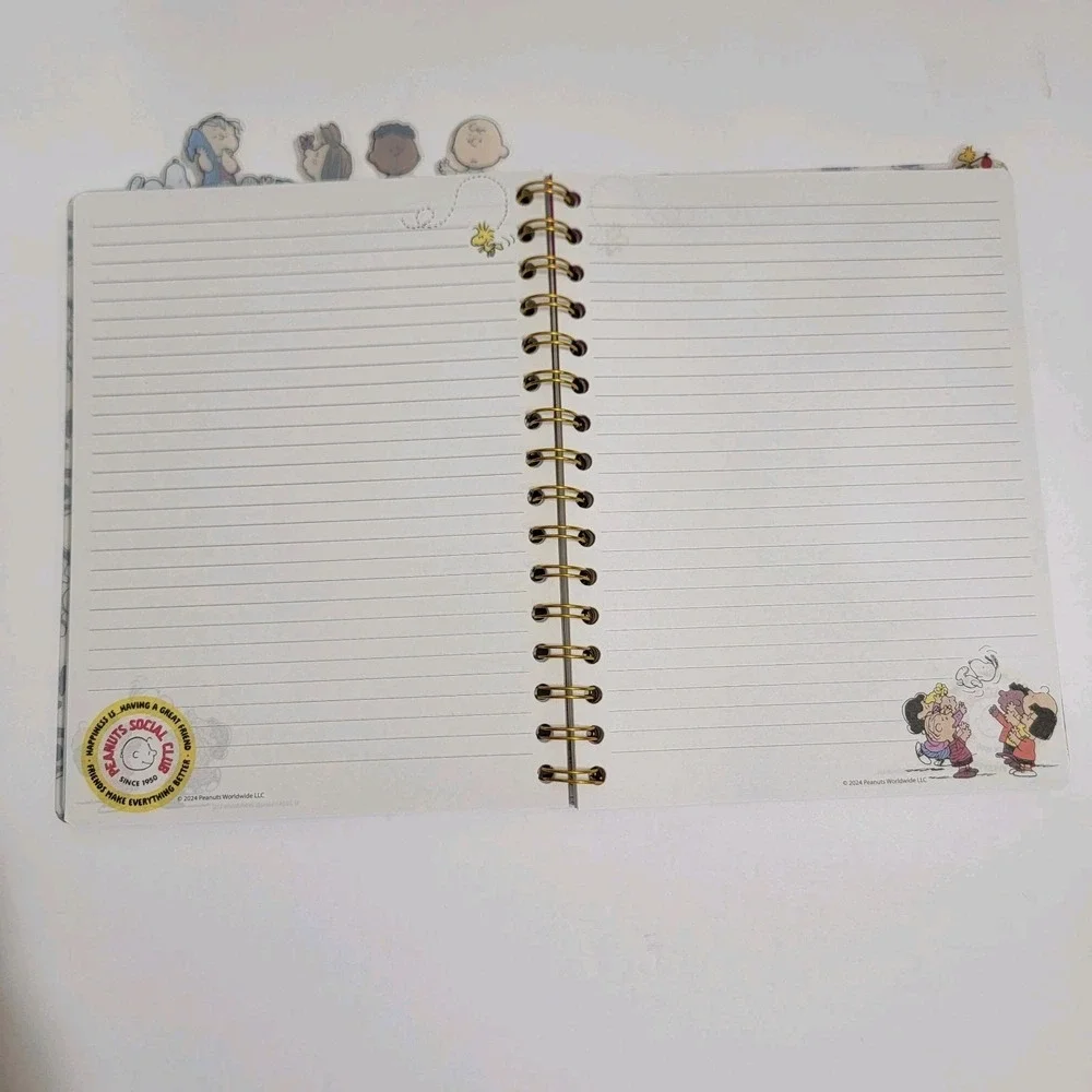 Peanuts Snoopy & The Gang Journal Notebook 96 Sheets With Tabs Vinyl 6.5w X8.5H